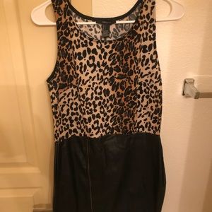 Faux Leather and leopard Dress